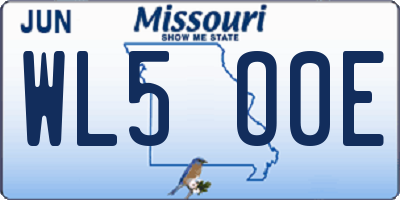 MO license plate WL5O0E