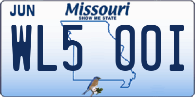 MO license plate WL5O0I