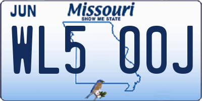MO license plate WL5O0J