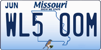 MO license plate WL5O0M