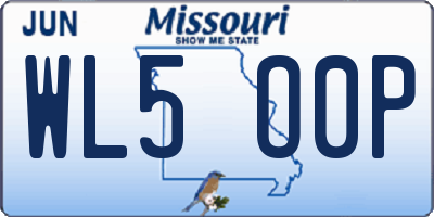 MO license plate WL5O0P