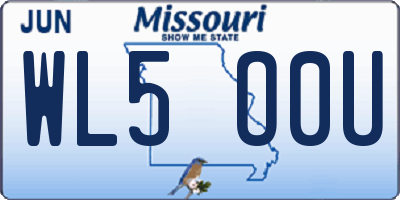 MO license plate WL5O0U