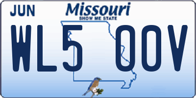 MO license plate WL5O0V