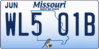 MO license plate WL5O1B