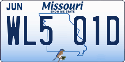 MO license plate WL5O1D