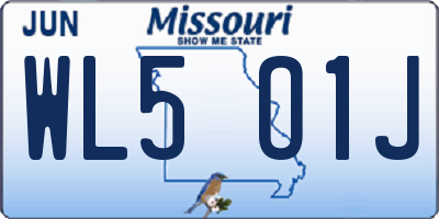 MO license plate WL5O1J