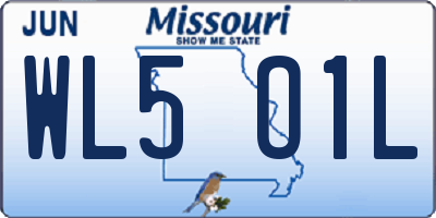MO license plate WL5O1L
