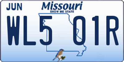 MO license plate WL5O1R