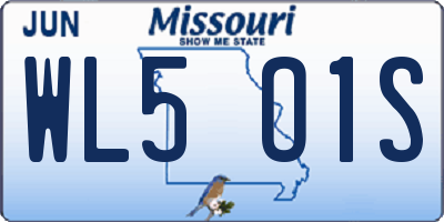 MO license plate WL5O1S