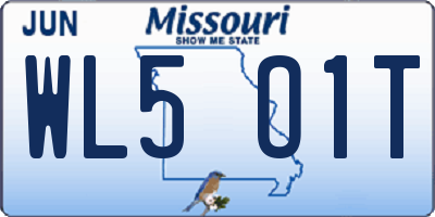 MO license plate WL5O1T