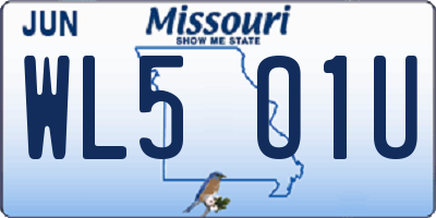 MO license plate WL5O1U