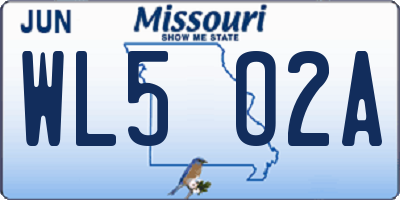 MO license plate WL5O2A