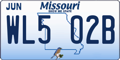 MO license plate WL5O2B