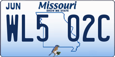 MO license plate WL5O2C