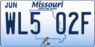 MO license plate WL5O2F