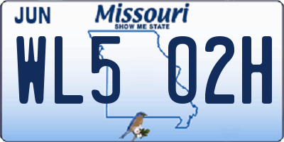 MO license plate WL5O2H