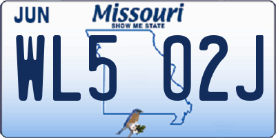 MO license plate WL5O2J