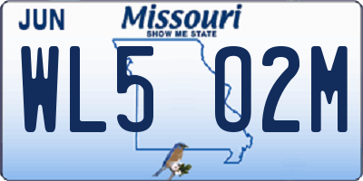 MO license plate WL5O2M