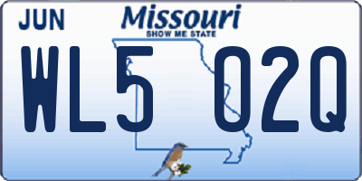 MO license plate WL5O2Q