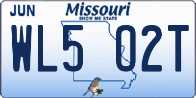 MO license plate WL5O2T