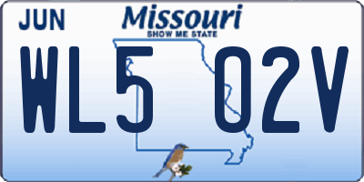 MO license plate WL5O2V