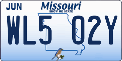 MO license plate WL5O2Y