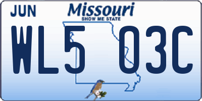 MO license plate WL5O3C
