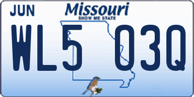 MO license plate WL5O3Q