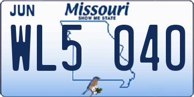 MO license plate WL5O4O