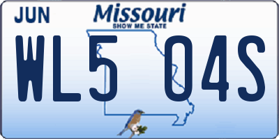 MO license plate WL5O4S