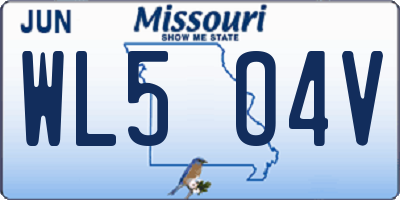 MO license plate WL5O4V