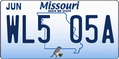 MO license plate WL5O5A