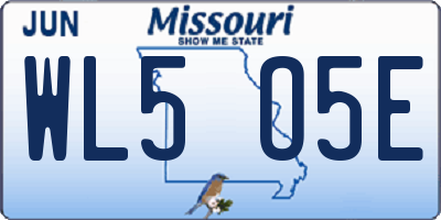 MO license plate WL5O5E