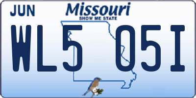 MO license plate WL5O5I
