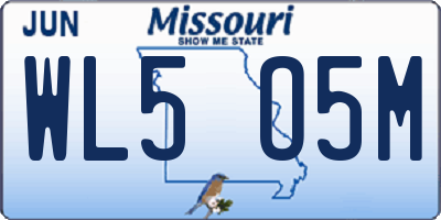 MO license plate WL5O5M