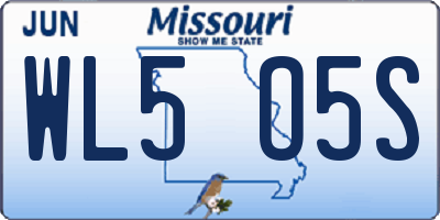 MO license plate WL5O5S