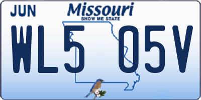 MO license plate WL5O5V