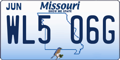 MO license plate WL5O6G