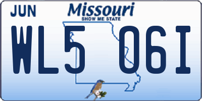 MO license plate WL5O6I