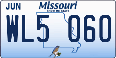 MO license plate WL5O6O