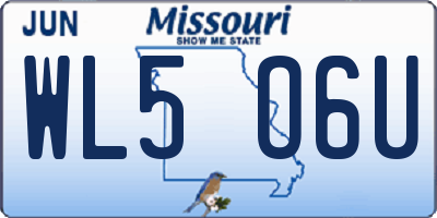 MO license plate WL5O6U