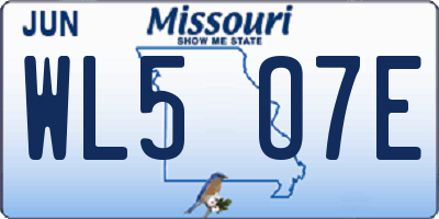 MO license plate WL5O7E