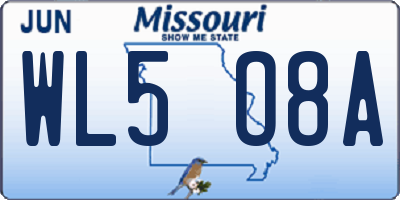 MO license plate WL5O8A