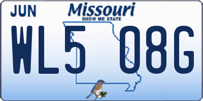 MO license plate WL5O8G