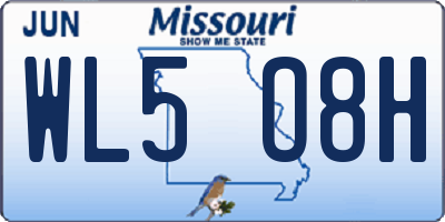 MO license plate WL5O8H