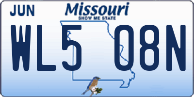 MO license plate WL5O8N