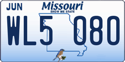 MO license plate WL5O8O