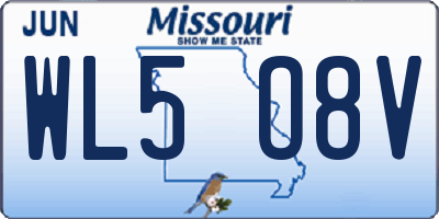 MO license plate WL5O8V