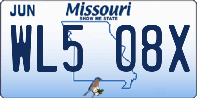 MO license plate WL5O8X