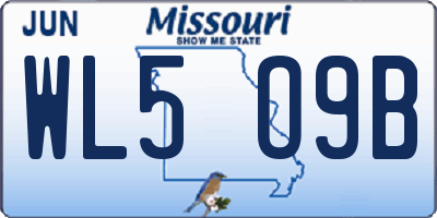 MO license plate WL5O9B